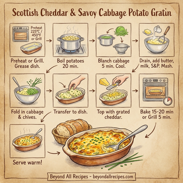 Scottish Cheddar & Savoy Cabbage Potato Gratin instructions