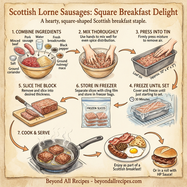 Scottish Lorne Sausages: Square Breakfast Delight instructions