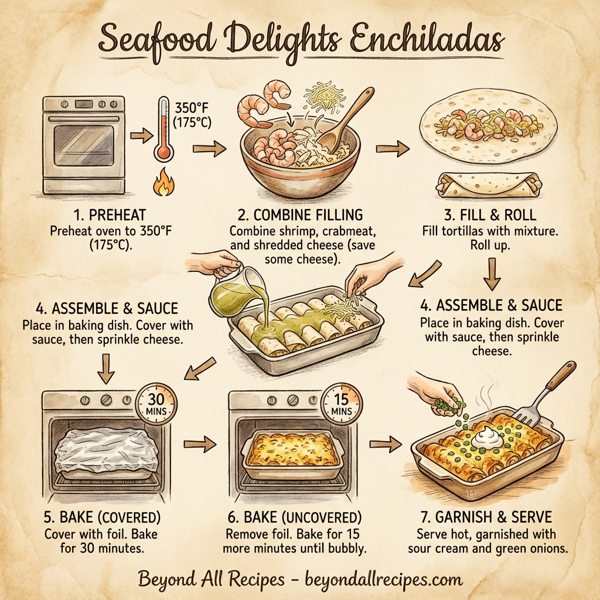 Seafood Delights Enchiladas instructions