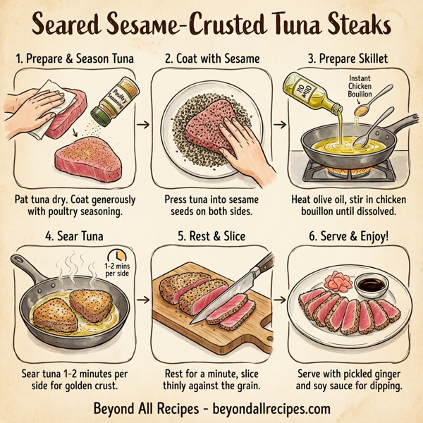 Seared Sesame-Crusted Tuna Steaks instructions