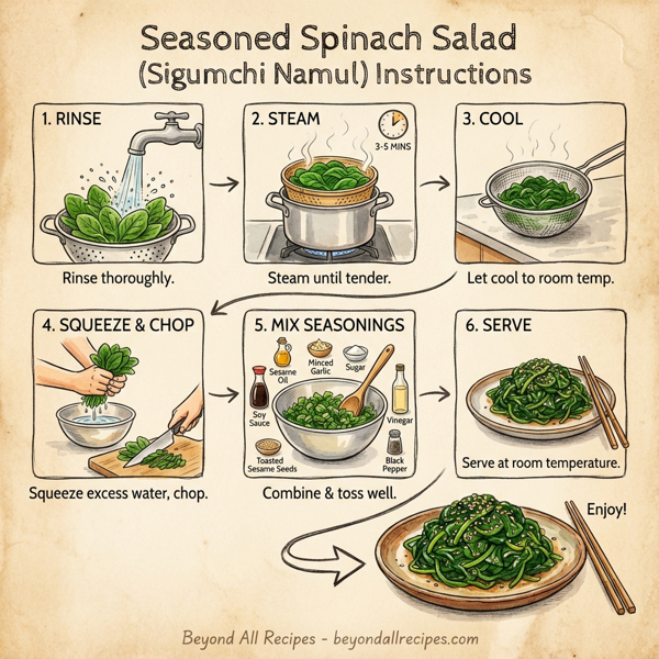 Seasoned Spinach Salad (Sigumchi Namul) instructions