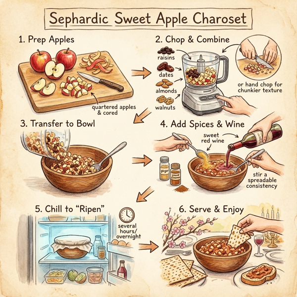 Sephardic Sweet Apple Charoset instructions