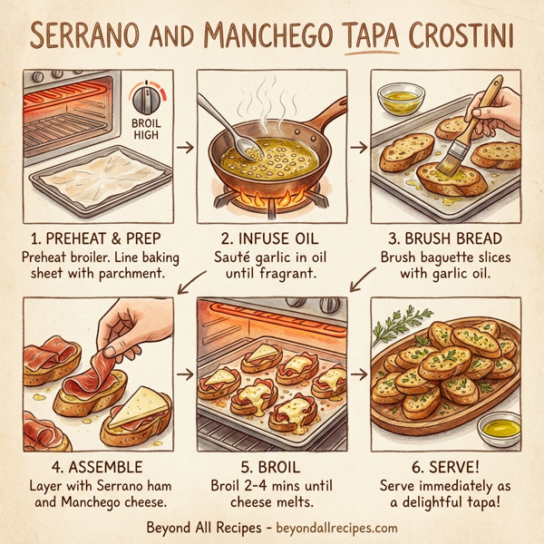 Serrano and Manchego Tapa Crostini instructions