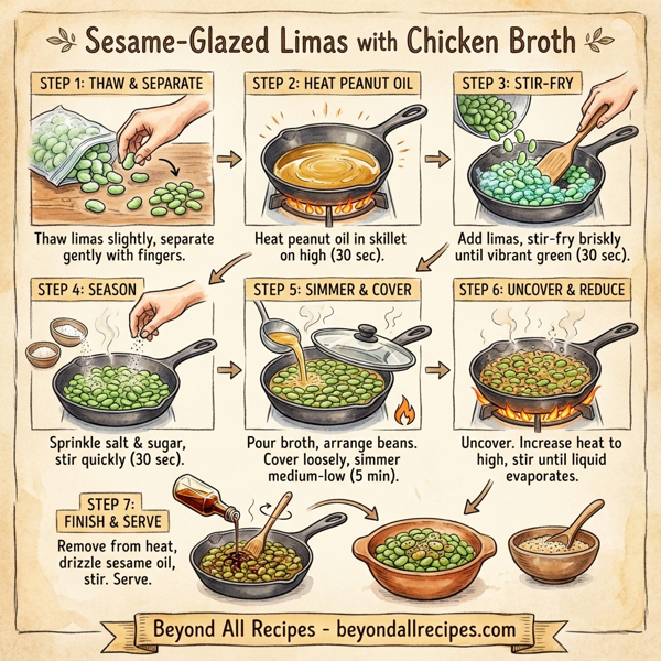 Sesame-Glazed Limas with Chicken Broth instructions