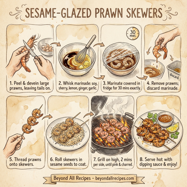 Sesame-Glazed Prawn Skewers instructions