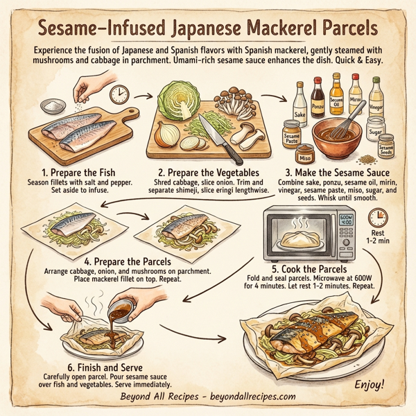 Sesame-Infused Japanese Mackerel Parcels instructions