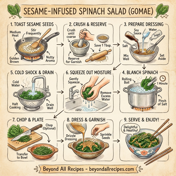 Sesame-Infused Spinach Salad (Gomae) instructions