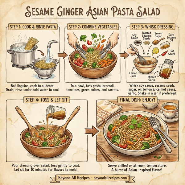 Sesame Ginger Asian Pasta Salad instructions