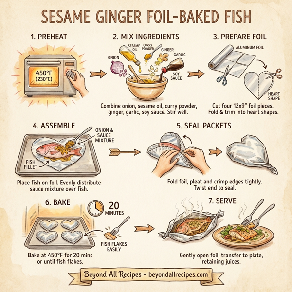 Sesame Ginger Foil-Baked Fish instructions