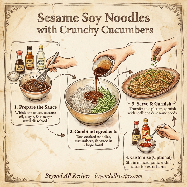 Sesame Soy Noodles with Crunchy Cucumbers instructions