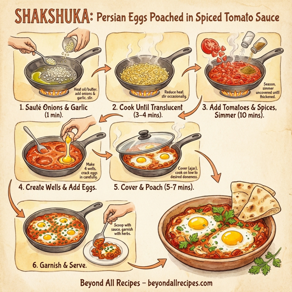 Shakshuka: Persian Eggs Poached in Spiced Tomato Sauce instructions