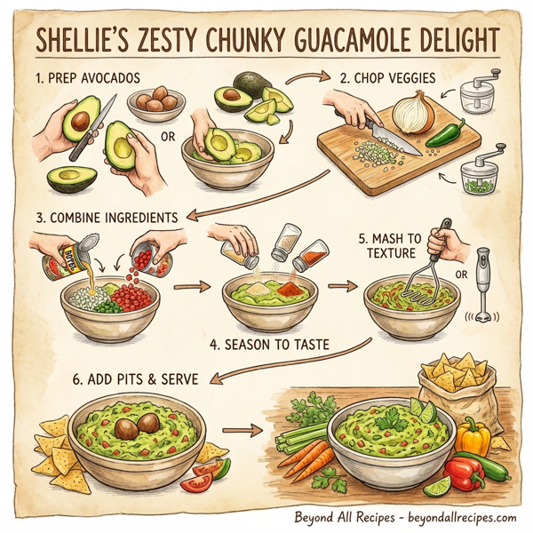 Shellie's Zesty Chunky Guacamole Delight instructions