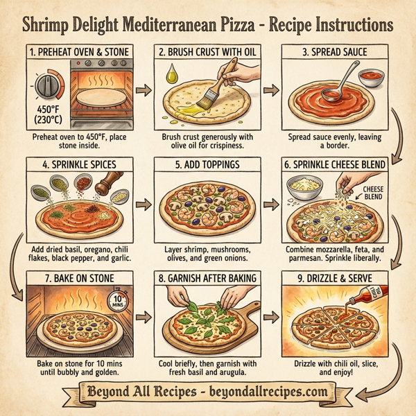 Shrimp Delight Mediterranean Pizza instructions