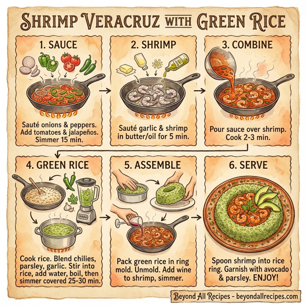 Shrimp Veracruz with Green Rice instructions
