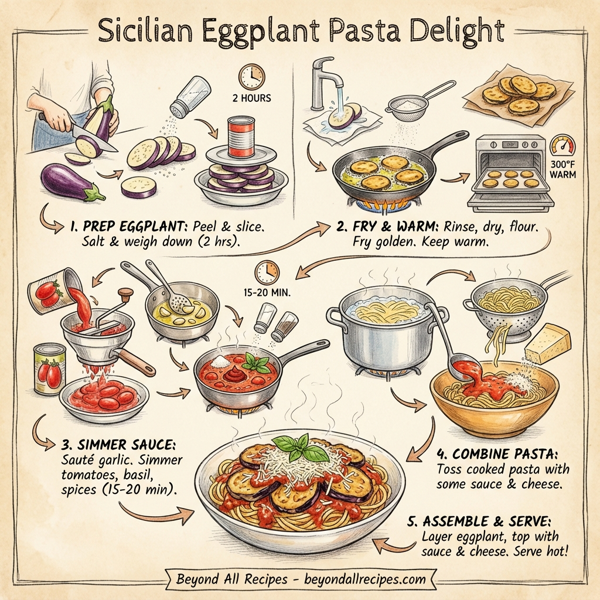 Sicilian Eggplant Pasta Delight instructions