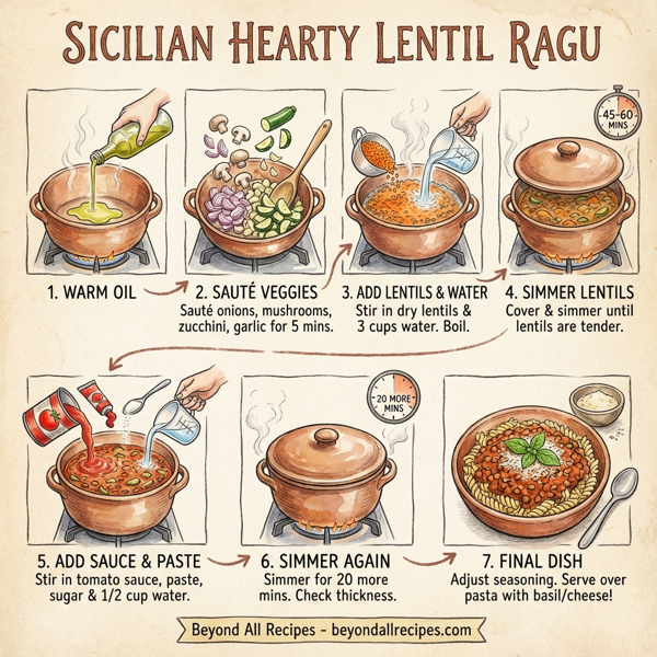 Sicilian Hearty Lentil Ragu instructions