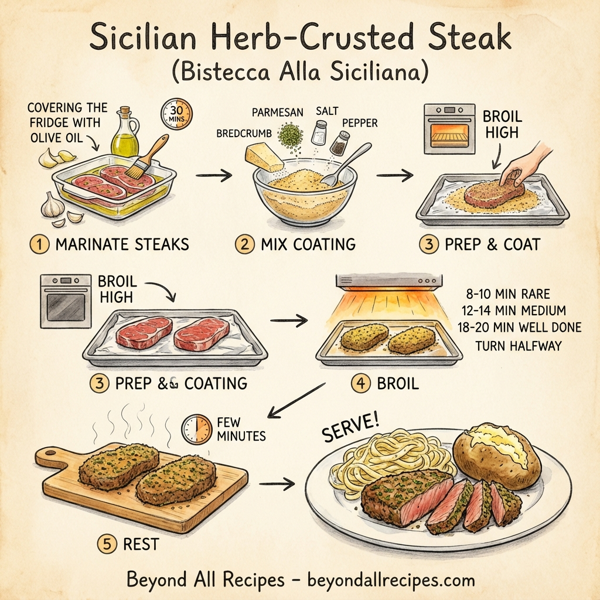 Sicilian Herb-Crusted Steak (Bistecca Alla Siciliana) instructions