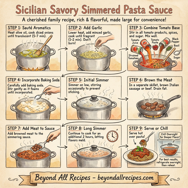 Sicilian Savory Simmered Pasta Sauce instructions