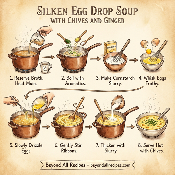 Silken Egg Drop Soup with Chives and Ginger instructions