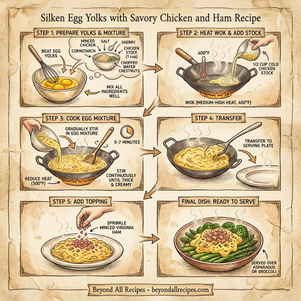 Silken Egg Yolks with Savory Chicken and Ham instructions