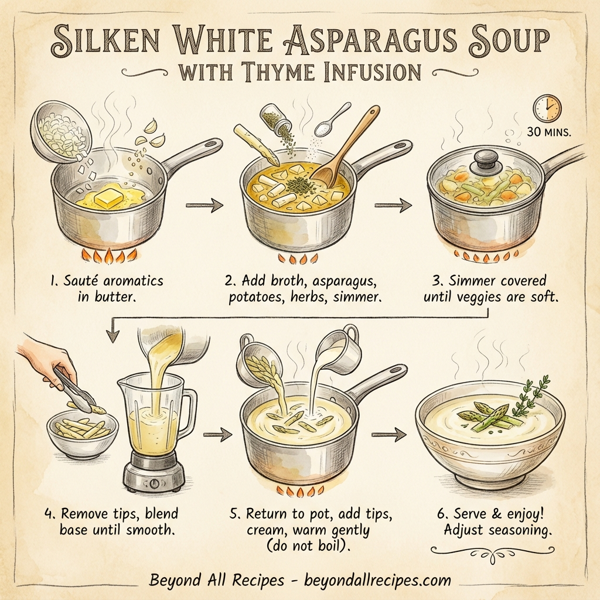 Silken White Asparagus Soup with Thyme Infusion instructions