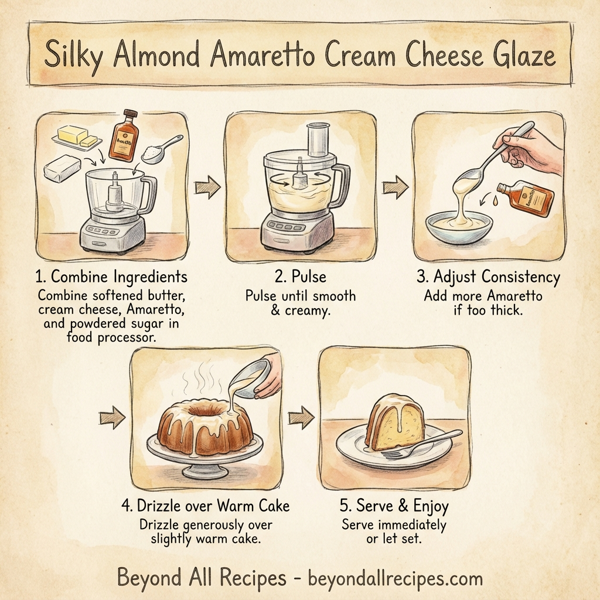 Silky Almond Amaretto Cream Cheese Glaze instructions