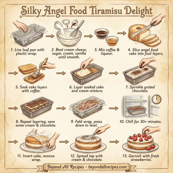 Silky Angel Food Tiramisu Delight instructions