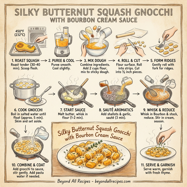 Silky Butternut Squash Gnocchi with Bourbon Cream Sauce instructions