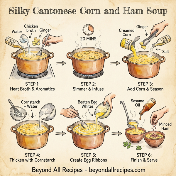 Silky Cantonese Corn and Ham Soup instructions