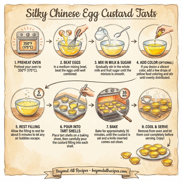 Silky Chinese Egg Custard Tarts instructions