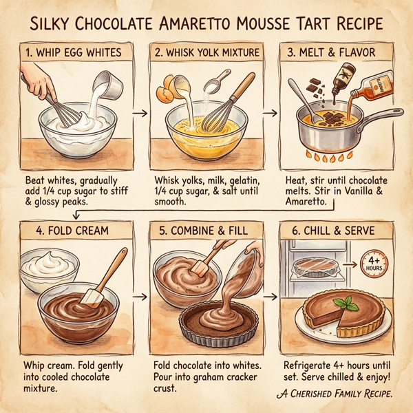 Silky Chocolate Amaretto Mousse Tart instructions