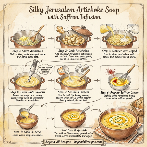 Silky Jerusalem Artichoke Soup with Saffron Infusion instructions