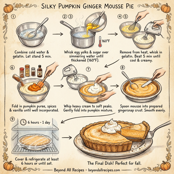 Silky Pumpkin Ginger Mousse Pie instructions