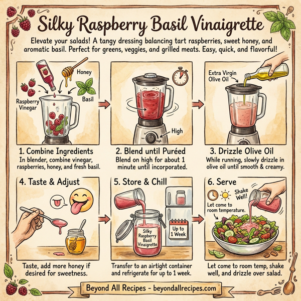 Silky Raspberry Basil Vinaigrette instructions