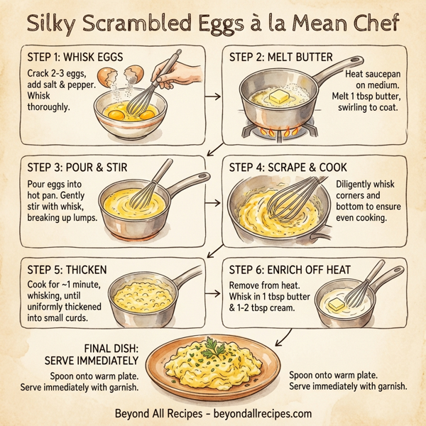 Silky Scrambled Eggs à la Mean Chef instructions