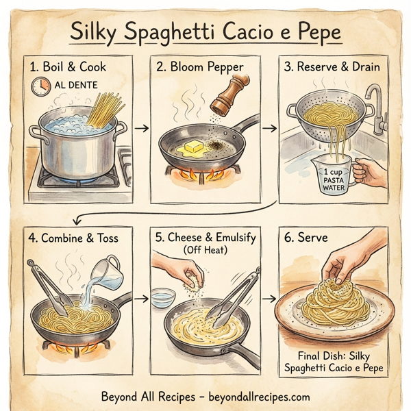 Silky Spaghetti Cacio e Pepe instructions
