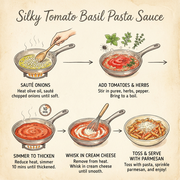 Silky Tomato Basil Pasta Sauce instructions