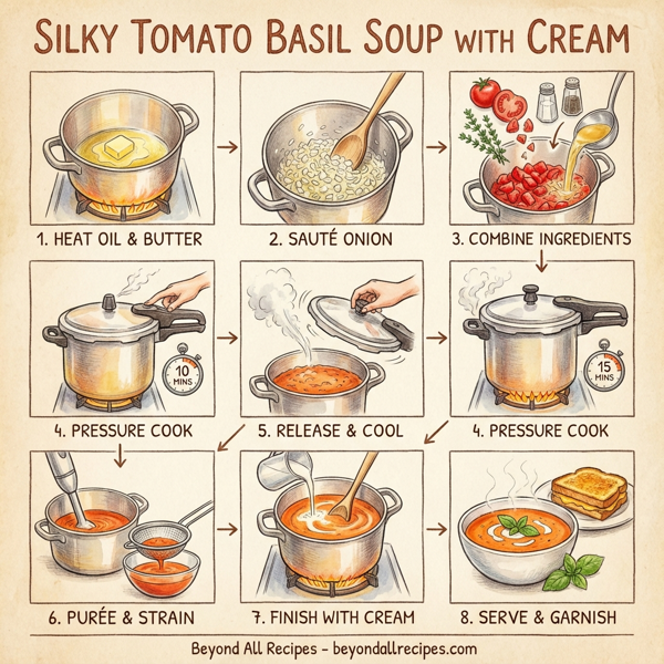 Silky Tomato Basil Soup with Cream instructions