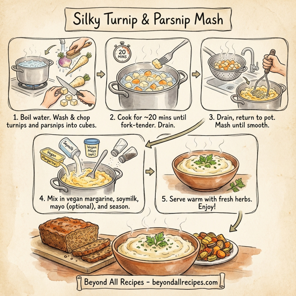 Silky Turnip and Parsnip Mash instructions