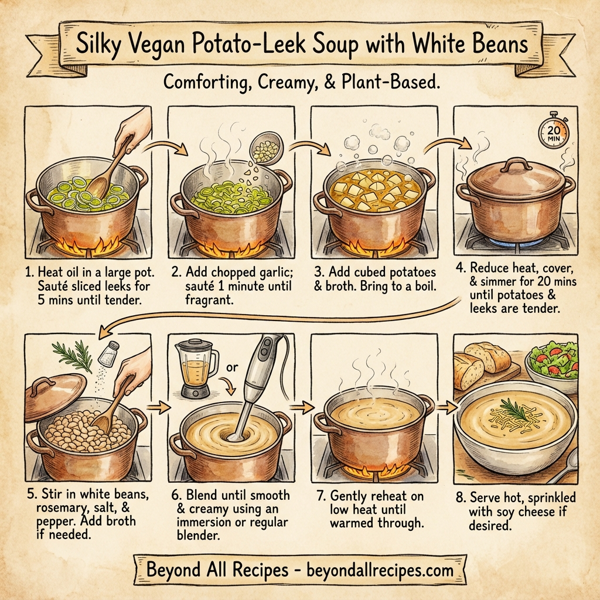 Silky Vegan Potato-Leek Soup with White Beans instructions