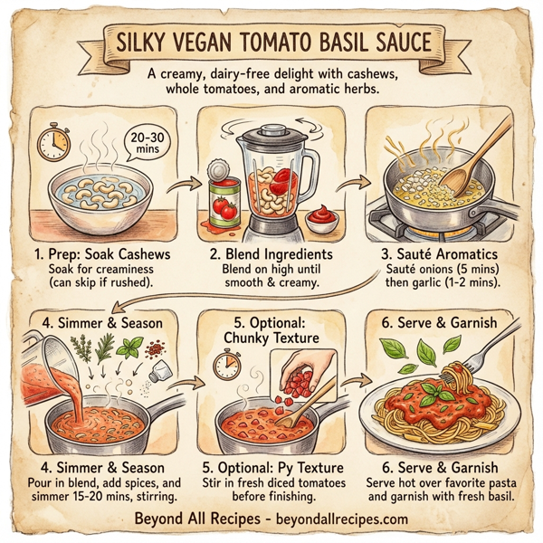 Silky Vegan Tomato Basil Sauce instructions
