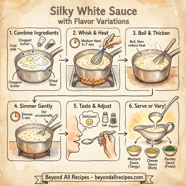 Silky White Sauce with Flavor Variations instructions