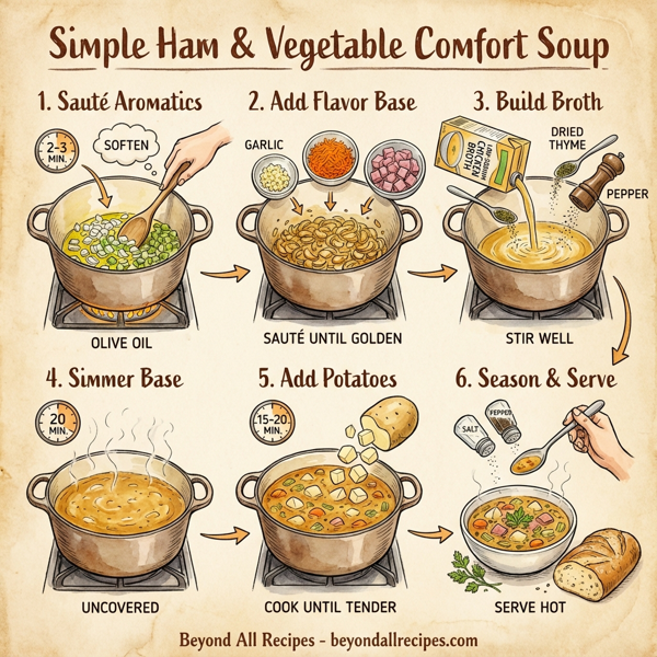 Simple Ham & Vegetable Comfort Soup instructions