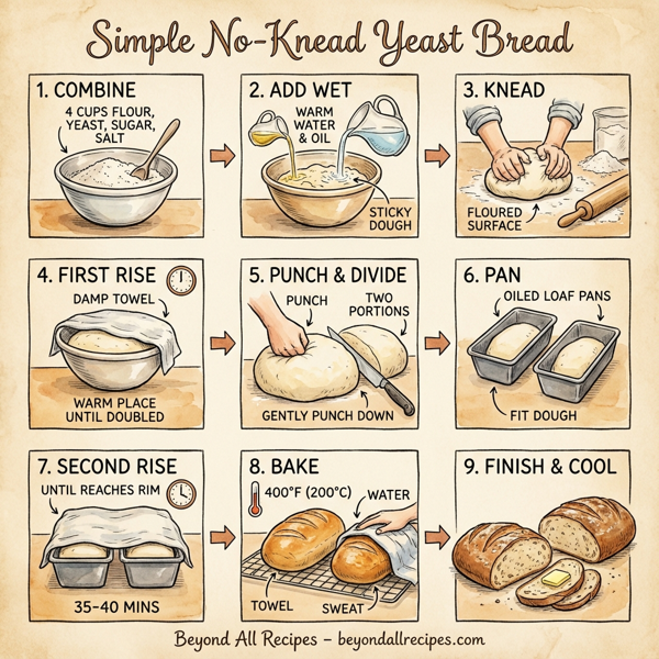 Simple No-Knead Yeast Bread instructions