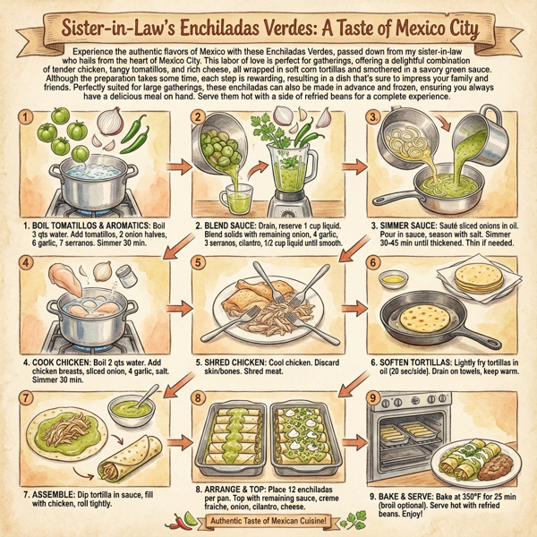 Sister-in-Law's Enchiladas Verdes: A Taste of Mexico City instructions