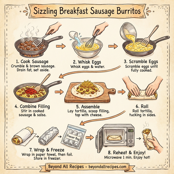 Sizzling Breakfast Sausage Burritos instructions