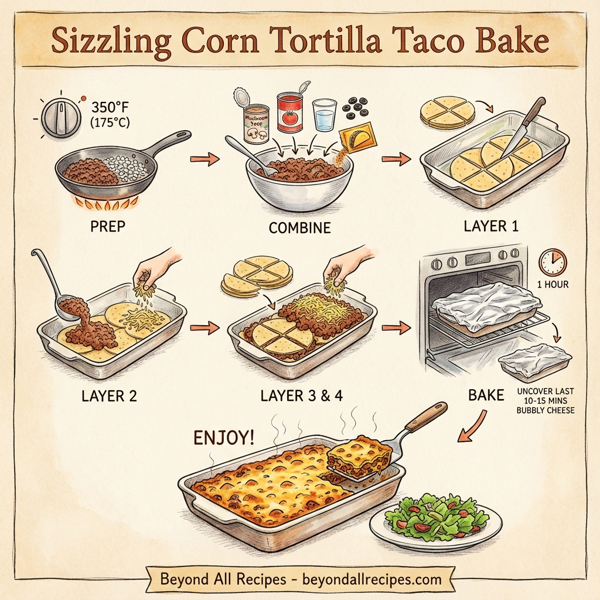 Sizzling Corn Tortilla Taco Bake instructions
