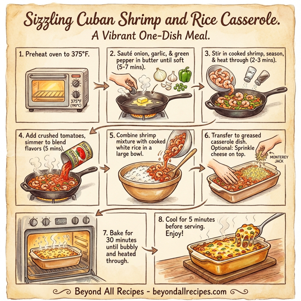 Sizzling Cuban Shrimp and Rice Casserole instructions