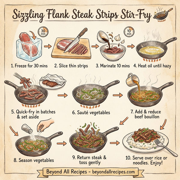 Sizzling Flank Steak Strips Stir-Fry instructions