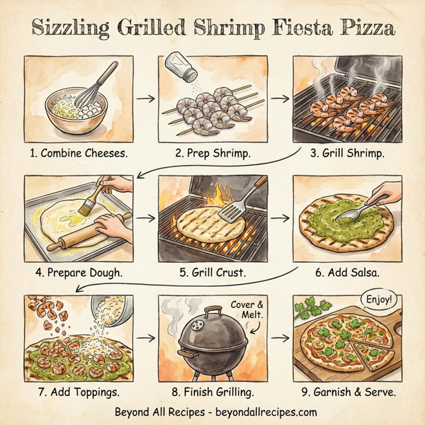 Sizzling Grilled Shrimp Fiesta Pizza instructions